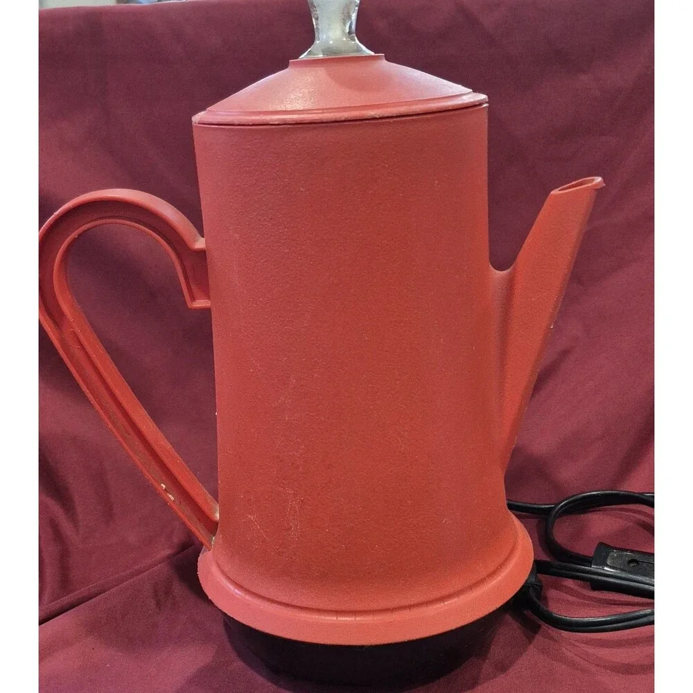 VTG Penncrest 2560 Coffee Percolator 1972 Orange Plastic 9 Cup JCPenney Retro